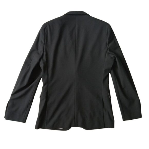 Egara Solid Black Skinny Fit Stretch Suit Jacket Blazer Men's Size 38 Regular - Picture 2 of 12